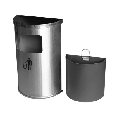 Sản phẩm thùng rác inox bán nguyệt mã A51