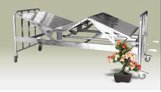 GIƯỜNG CẤP CỨU ĐA NĂNG 2 TAY QUAY  INOX  KÝ HIỆU: GCC - 01