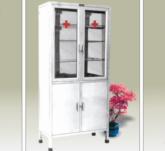 TỦ THUỐC INOX  CÓ 2 ĐỢT KÍNH - Model: TT- 02
